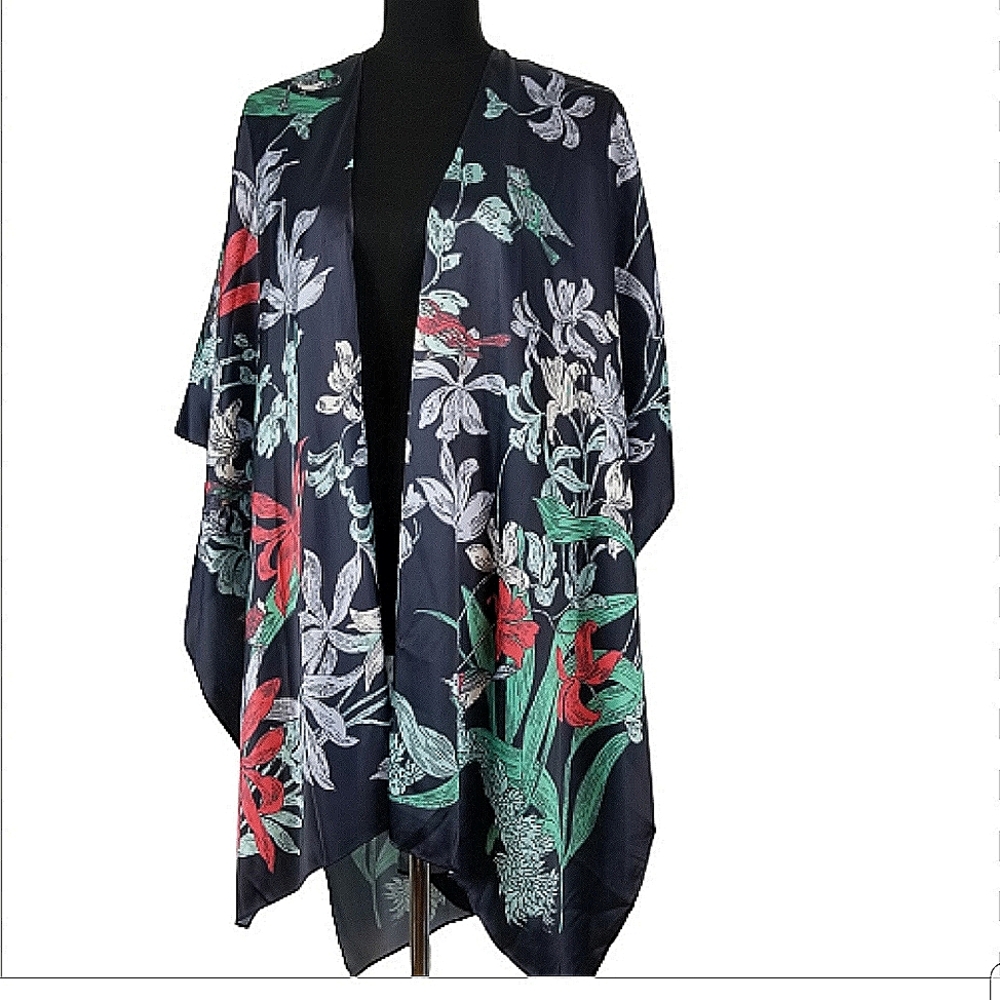 Echo design one size wildflower ruana kimono